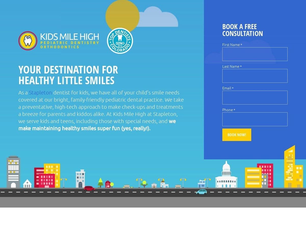 Stapleton Children Dentist Website Screenshot from stapletonkids.com