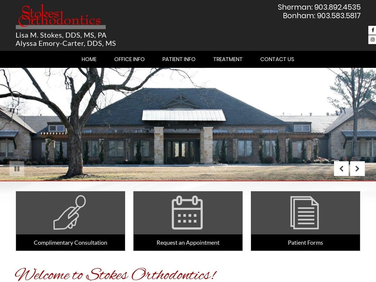 Stokes Orthodontics Website Screenshot from stokesorthodontics.com