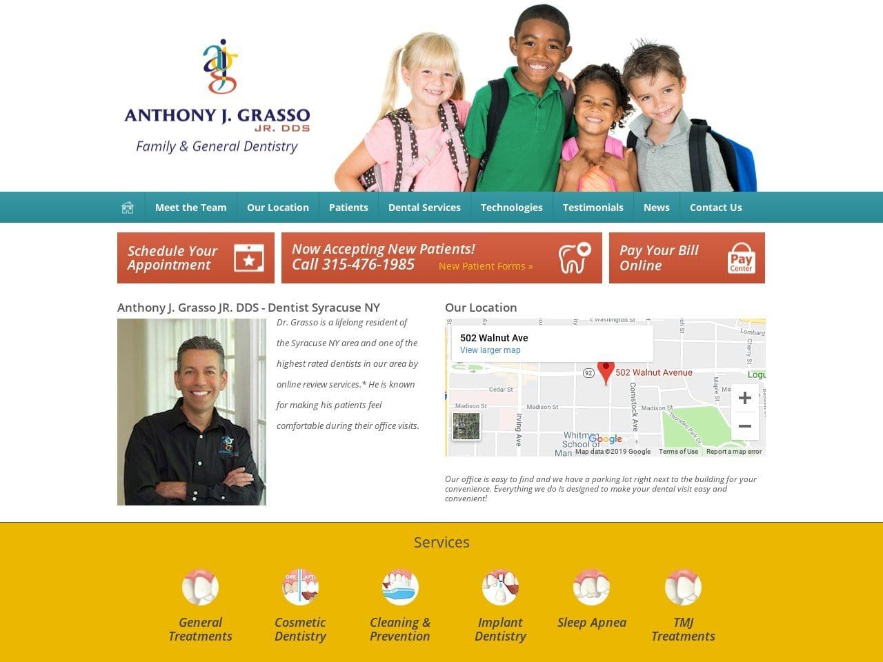 Anthony J Grasso Jr DDS Website Screenshot from syracusenydentist.com