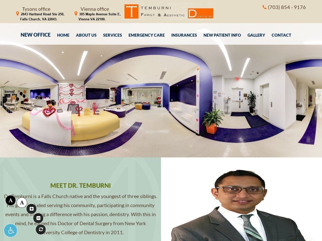 Temburni Family & Aesthetic Dentistry Website Screenshot from temburnidds.com
