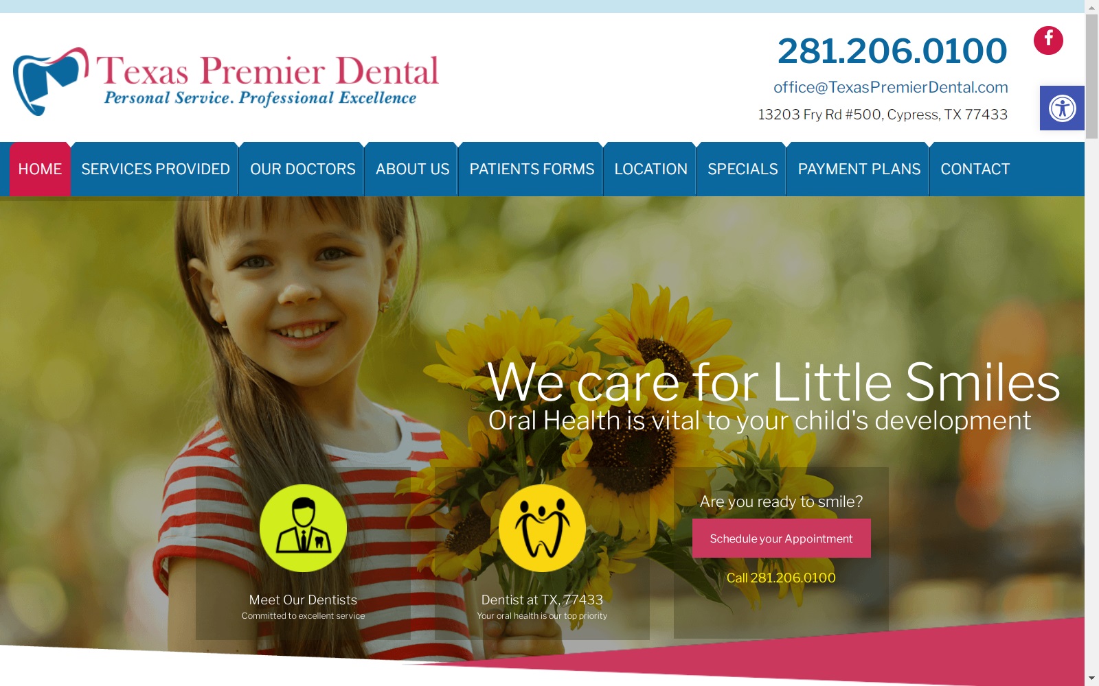texaspremierdental.com screenshot