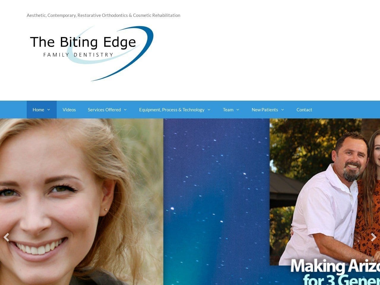 The Biting Edge Family Dentistry Website Screenshot from thebitingedge.com