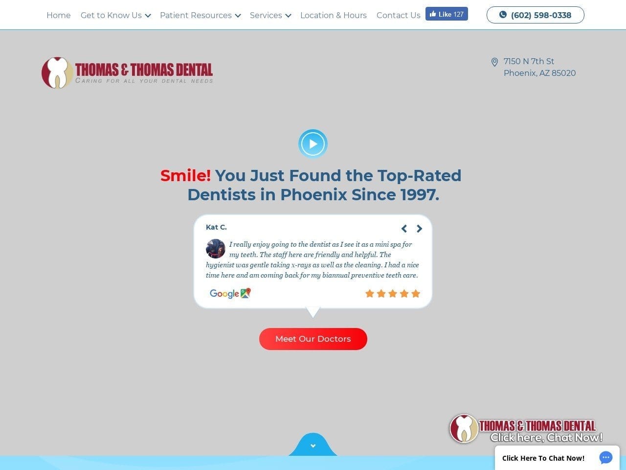 Thomas & Thomas Dental Ltd Website Screenshot from thedentistinphoenixaz.com