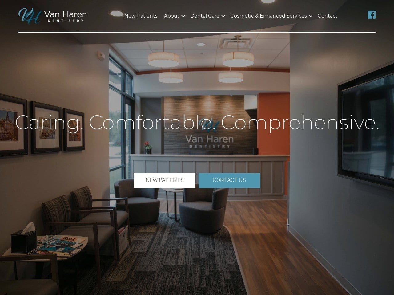 Van Haren Dentist Website Screenshot from vanharendentistry.com